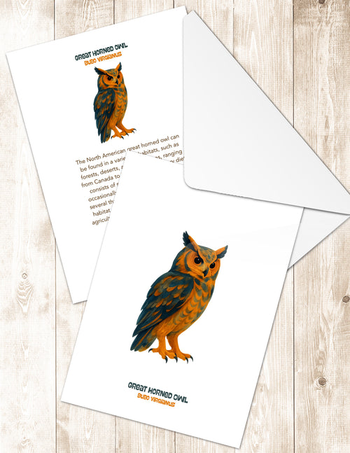 Great Horned Owl Greeting Cards in 3 Styles