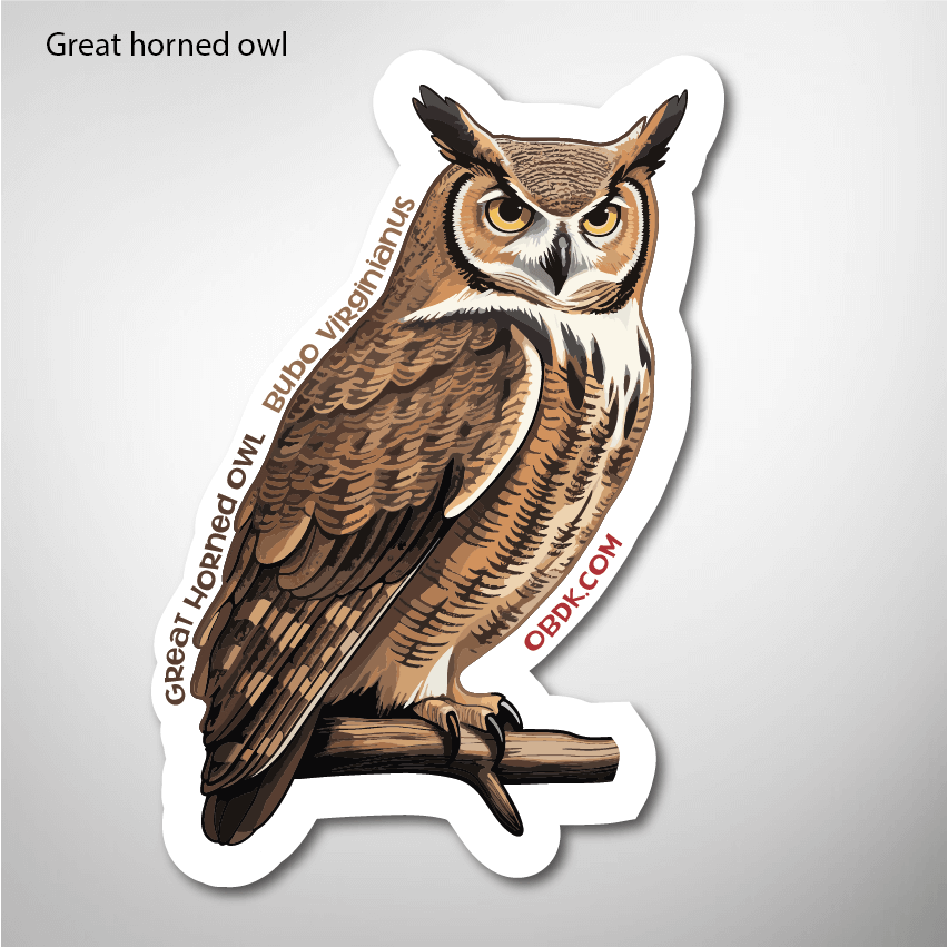 Owl Racing Sticker Great Horned Owl 2