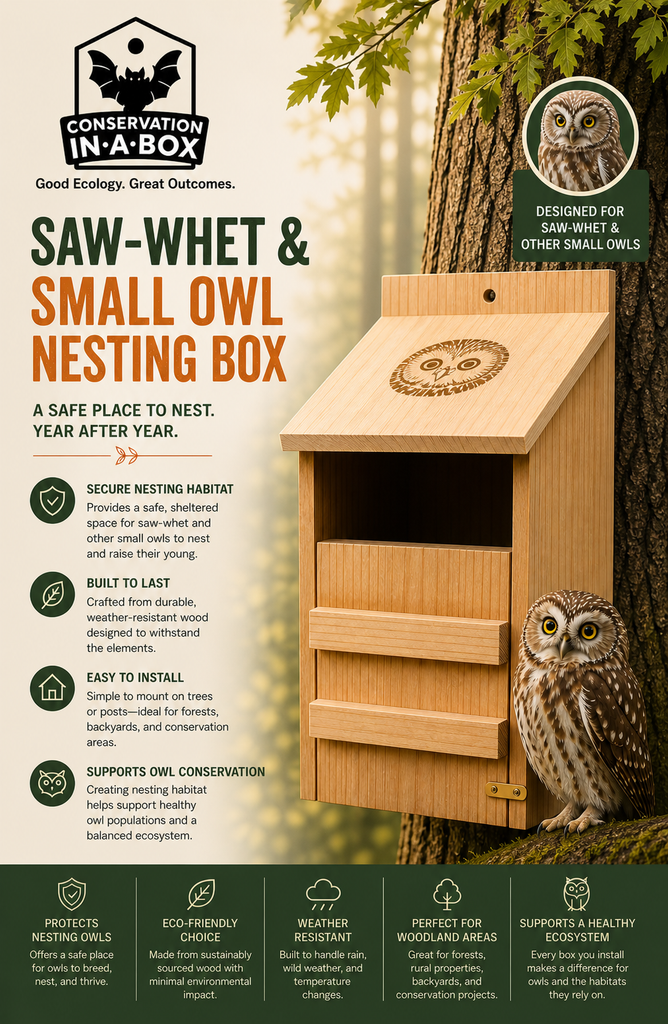 Saw-whet & Small Owl Nesting Box (Includes Shipping)