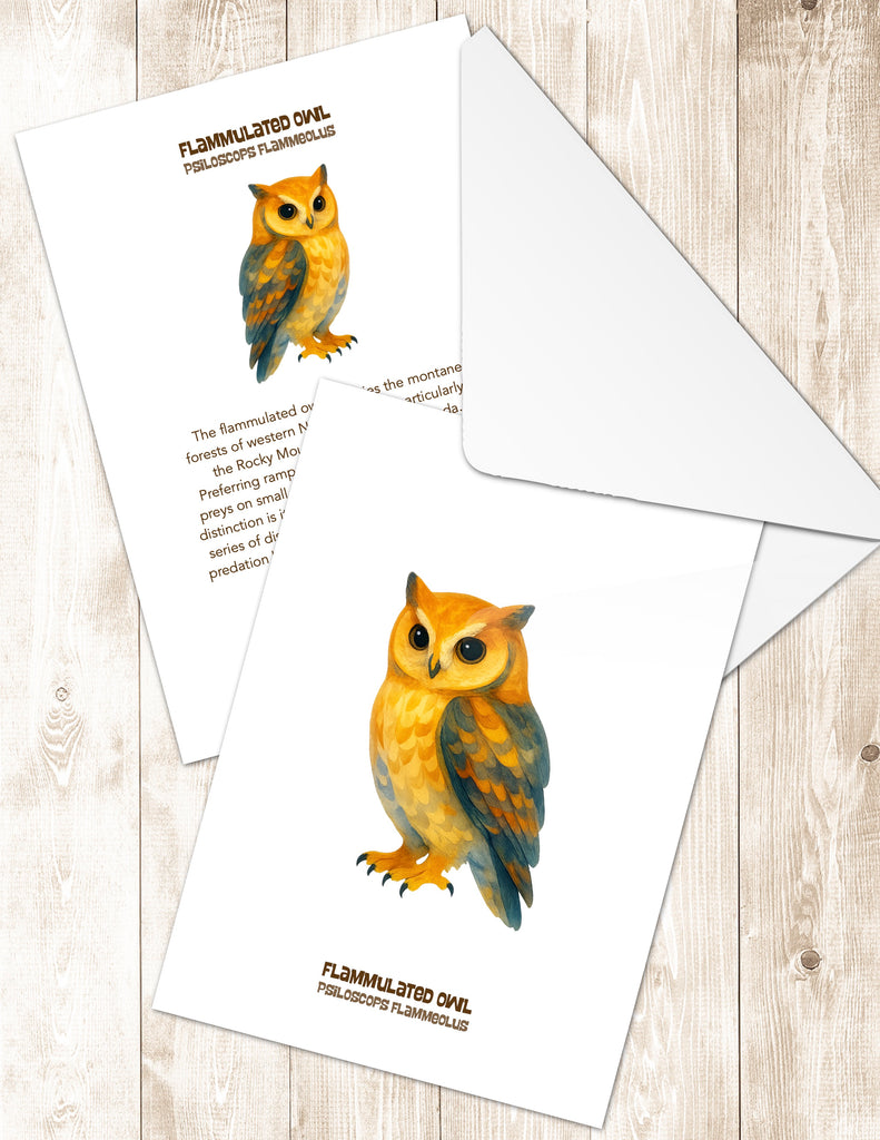 Flammulated Owl Greeting Cards in 3 Styles